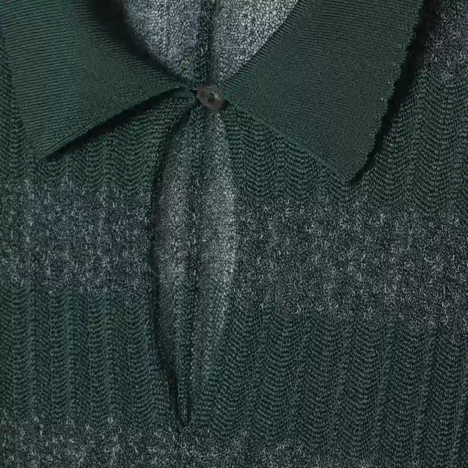 Vestido Maxi com Gola Polo e Ponto de Malha da Passarela