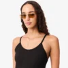 Vestido maxi de alças em malha de algodão com nervuras