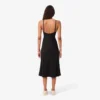 Vestido maxi de alças em malha de algodão com nervuras
