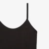 Vestido maxi de alças em malha de algodão com nervuras