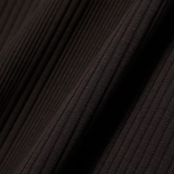 Vestido maxi de alças em malha de algodão com nervuras