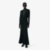 Vestido Maxi de Seda com Gola Polo Runway