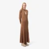 Vestido Maxi de Seda com Gola Polo Runway