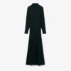 Vestido Maxi de Seda com Gola Polo Runway