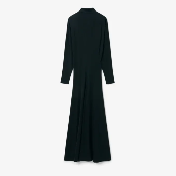 Vestido Maxi de Seda com Gola Polo Runway