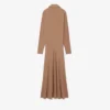 Vestido Maxi de Seda com Gola Polo Runway