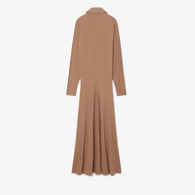 Vestido Maxi de Seda com Gola Polo Runway