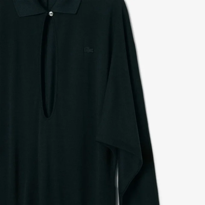 Vestido Maxi de Seda com Gola Polo Runway