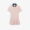 Vestido polo com saia plissada em piqué