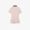 Vestido polo com saia plissada em piqué