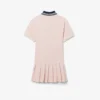 Vestido polo com saia plissada em piqué
