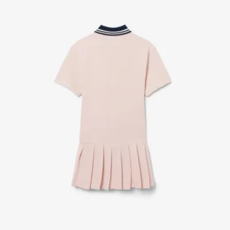 Vestido polo com saia plissada em piqué