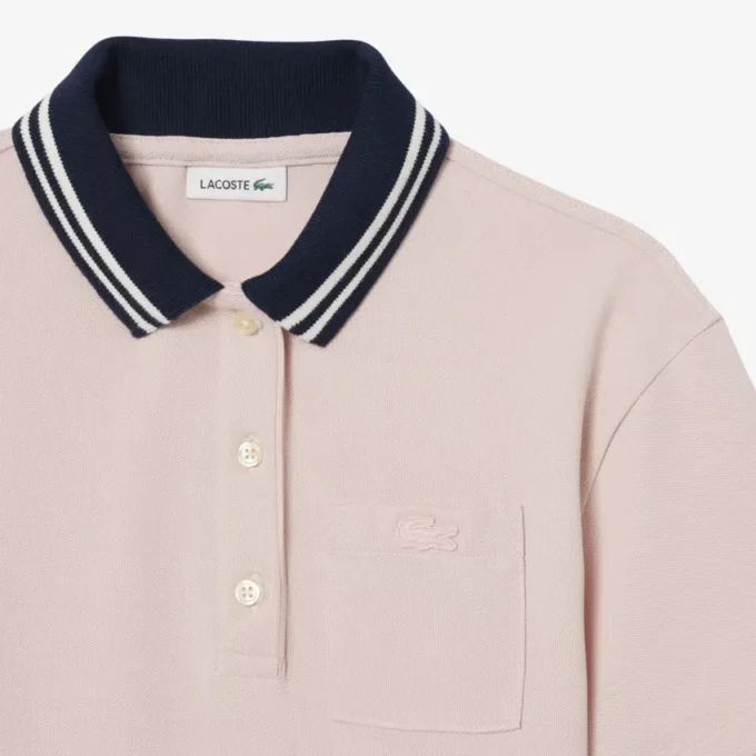 Vestido polo com saia plissada em piqué