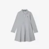 Vestido polo de manga comprida em piqué elástico para criança