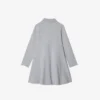 Vestido polo de manga comprida em piqué elástico para criança