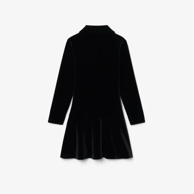 Vestido Polo em Veludo Elástico Brilhante para Menina