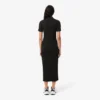 Vestido polo longo de algodão canelado para mulher