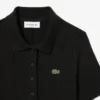 Vestido polo longo de algodão canelado para mulher