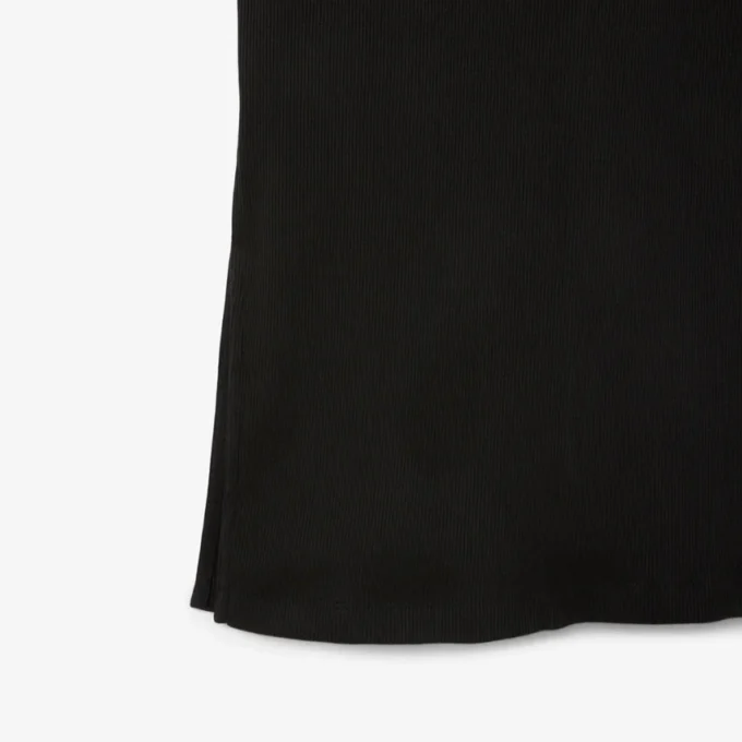 Vestido polo longo de algodão canelado para mulher