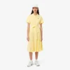 Vestido polo mini-piqué com corte evasê para mulher