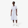 Vestido polo mini-piqué com corte evasê para mulher