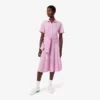 Vestido polo mini-piqué com corte evasê para mulher