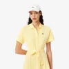 Vestido polo mini-piqué com corte evasê para mulher