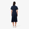 Vestido polo mini-piqué com corte evasê para mulher