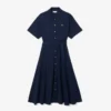 Vestido polo mini-piqué com corte evasê para mulher