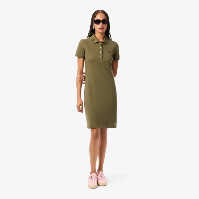 Vestido Polo Mini Piqué Elástico Slim Fit para mulher