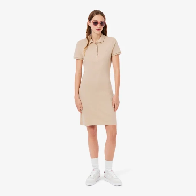 Vestido Polo Mini Piqué Elástico Slim Fit para mulher