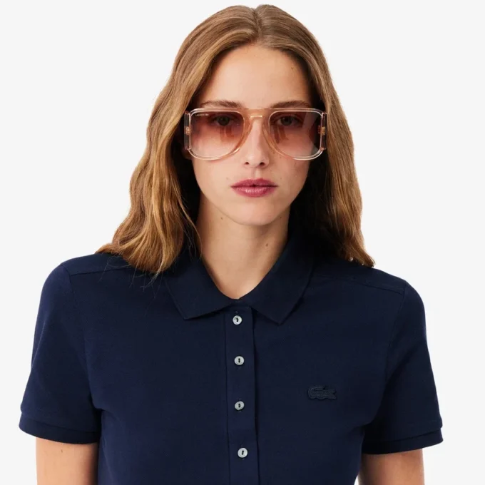Vestido Polo Mini Piqué Elástico Slim Fit para mulher