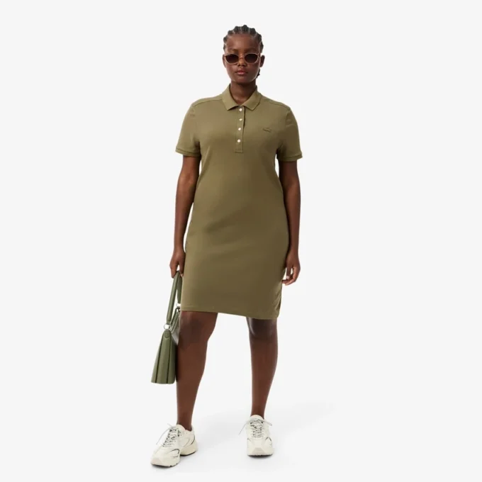 Vestido Polo Mini Piqué Elástico Slim Fit para mulher