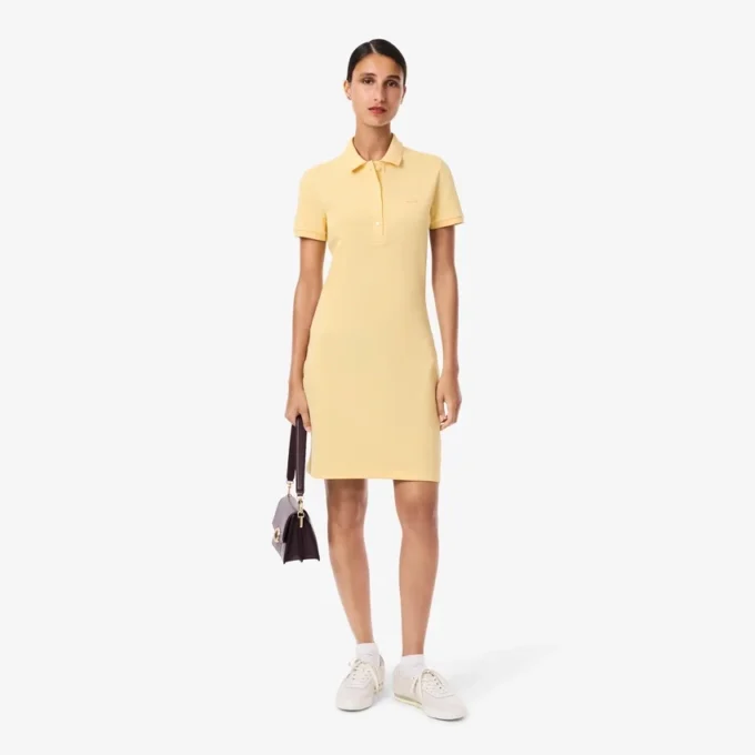 Vestido Polo Mini Piqua Elástico Slim Fit para Mulher