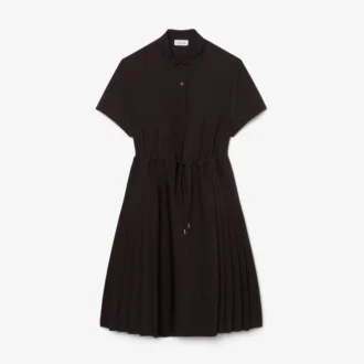 Vestido Polo Plissado em Mistura de Lã