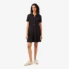Vestido Polo Plissado em Piqué Elástico