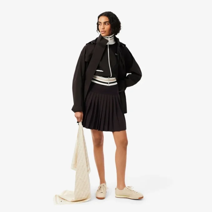 Vestido Polo Plissado em Piqué Elástico
