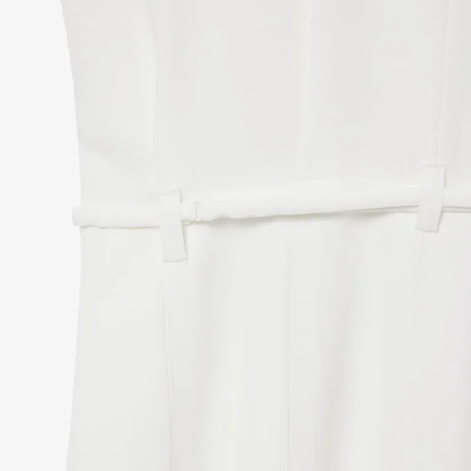 Vestido Polo Runway com Detalhes de Bordado e Pregas