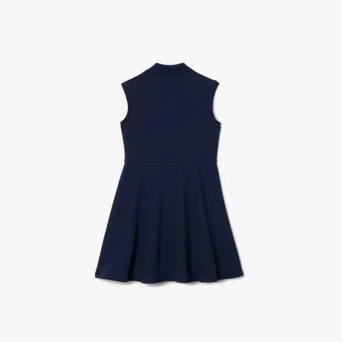 Vestido polo sem mangas em piqué elástico para criança