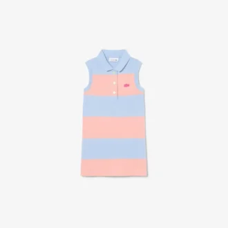 Vestido polo sem mangas às riscas em Petit Piqué