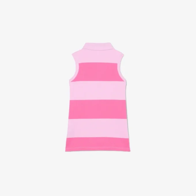 Vestido polo sem mangas às riscas em Petit Piqué