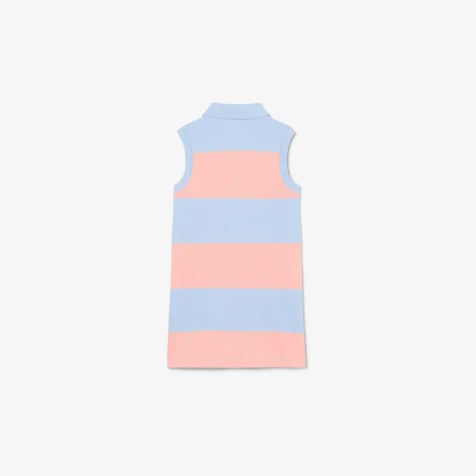 Vestido polo sem mangas às riscas em Petit Piqué
