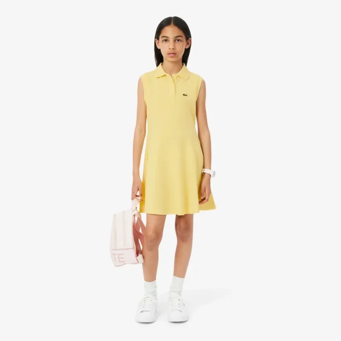 Vestido sem mangas em piqué elástico