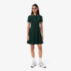 Vestido skater com gola de polo elástica para mulher