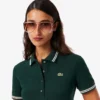 Vestido skater com gola de polo elástica para mulher