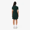 Vestido skater com gola de polo elástica para mulher