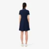 Vestido skater com gola de polo elástica para mulher