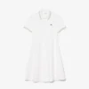 Vestido skater com gola de polo elástica para mulher
