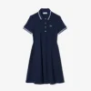 Vestido skater com gola de polo elástica para mulher
