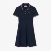 Vestido skater com gola de polo elástica para mulher